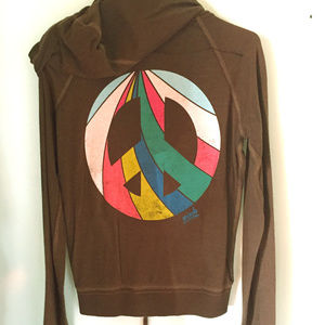 Victoria's Secret PINK Peace sign hoodie Brown S